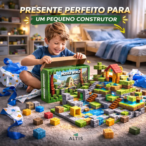 Kit 100 Blocos Magnéticos De Montar Construção Brinquedo