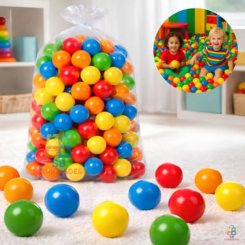 Kit 100 Bolinhas Para Piscina Coloridas 5 Cores Não Amassam