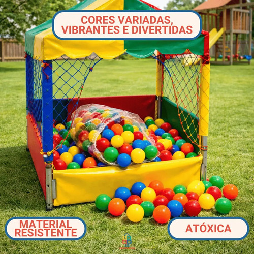 Kit 100 Bolinhas Para Piscina Coloridas 5 Cores Não Amassam
