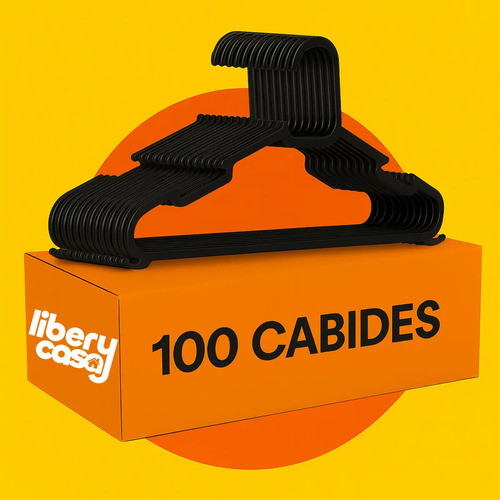 Kit 100 cabides pretos plastico adulto organizacao guarda ro