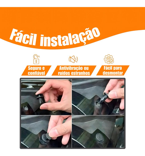 Kit 100 Presilha Grampo Parabarro Parachoque Universal Carro