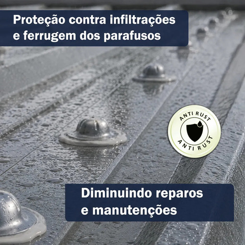 Kit 1000 Protetor De Cabeça De Parafuso Telhas Metálicas Galvanizado Capinha Vedação Anti Ferrugem E Infiltração Jabuti Shop