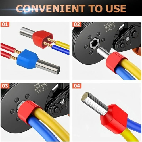 Kit 1200 Terminais Elétricos Ilhós Tubular 0,5mm A 16mm²