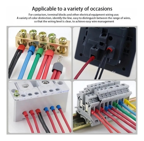 Kit 1200 Terminais Elétricos Ilhós Tubular 0,5mm A 16mm²