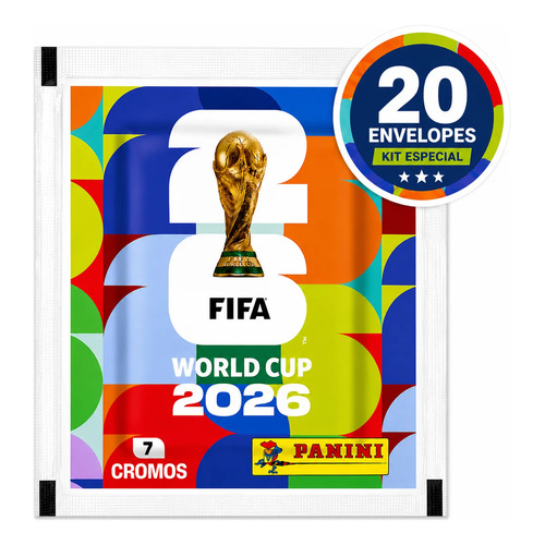 Kit 140 figurinhas da copa do mundo 2026 panini 20 envelopes 1