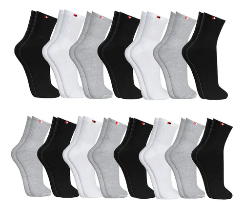 Kit 15 pares meias sport algodao cano medio sandrini confort