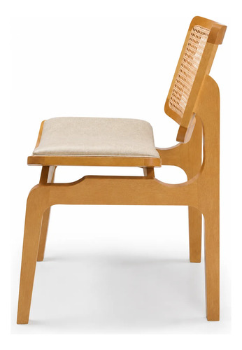 Kit 2 Cadeira Para Sala De Jantar Madeira Maciça Rattan