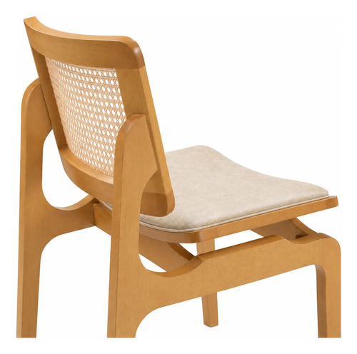 Kit 2 Cadeira Para Sala De Jantar Madeira Maciça Rattan