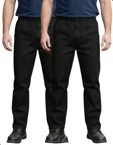 Kit 2 calca brim pesado elastico total uniforme profissional