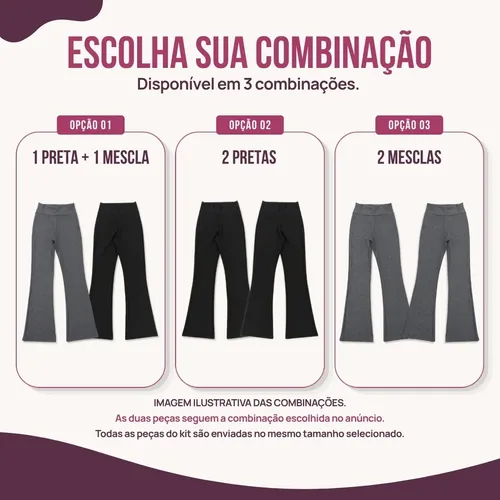Kit 2 Calça Legging Bailarina Zero Transparência Grossa