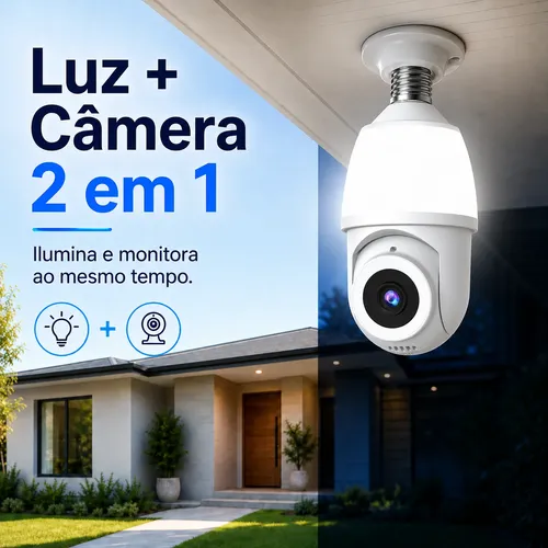 Kit 2 Câmera De Segurança Lâmpada Externa Icsee Wifi Ip E27