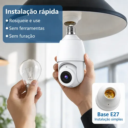 Kit 2 Câmera De Segurança Lâmpada Externa Icsee Wifi Ip E27