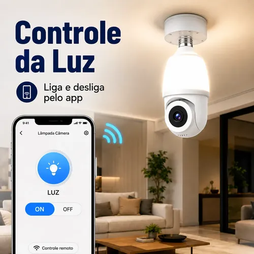 Kit 2 Câmera De Segurança Lâmpada Externa Icsee Wifi Ip E27