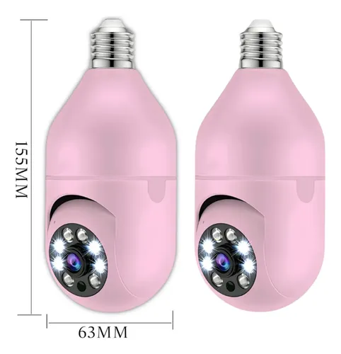 Kit 2 Câmera Lampada Espia Wifi Giro360 Graus Visão Colorida