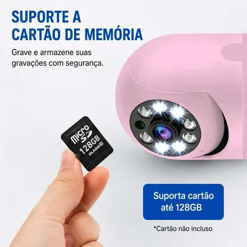 Kit 2 Câmera Lampada Espia Wifi Giro360 Graus Visão Colorida