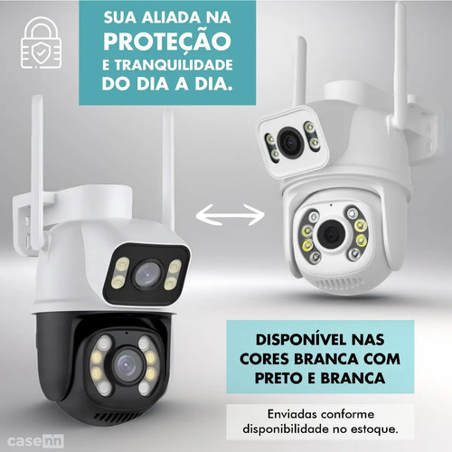 Kit 2 Câmera Segurança Ip Externa Wifi A28 A31 App Icsee Prova Dagua IP66 Dome Lente Dupla Lentes 2 Em 1 Vigilância Visão Noturna Infravermelho Casenn