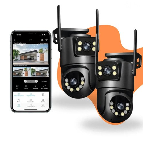 Kit 2 cameras de seguranca ip wifi interna externa full hd 3