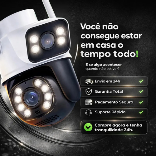 Kit 2 Câmeras de Segurança Woosh A28B Full HD Dupla Lente Wi-Fi com Visão Noturna Colorida