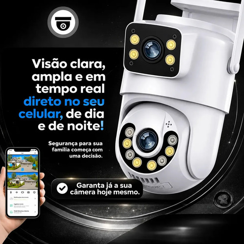 Kit 2 Câmeras de Segurança Woosh A28B Full HD Dupla Lente Wi-Fi com Visão Noturna Colorida