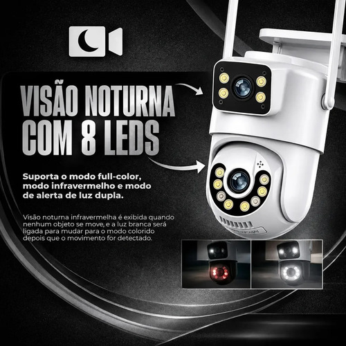 Kit 2 Câmeras de Segurança Woosh A28B Full HD Dupla Lente Wi-Fi com Visão Noturna Colorida