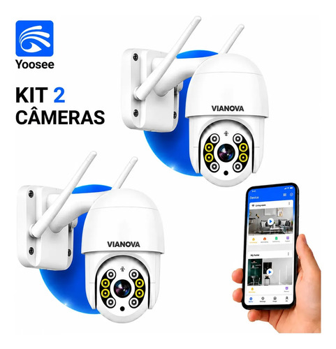 Kit 2 cameras ip yoosee prova dagua infravermelho externa wi