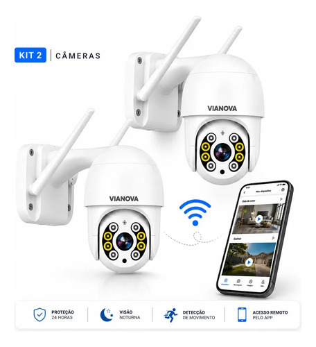 Kit 2 câmeras Ip Yoosee Prova D'água Infravermelho Externa Wifi