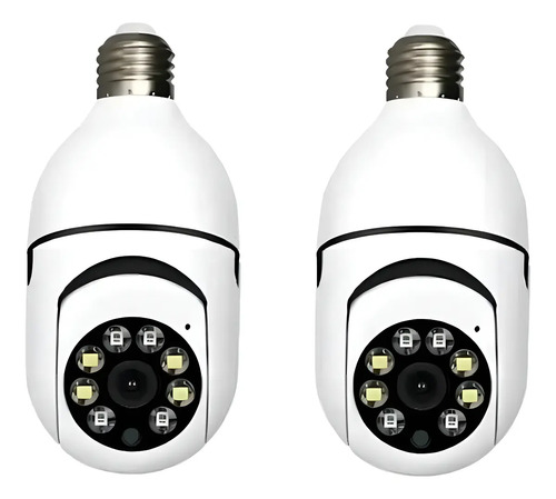 Kit 2 Câmeras Segurança 360º Jortan Wifi IP HD Visão Noturna Lâmpada