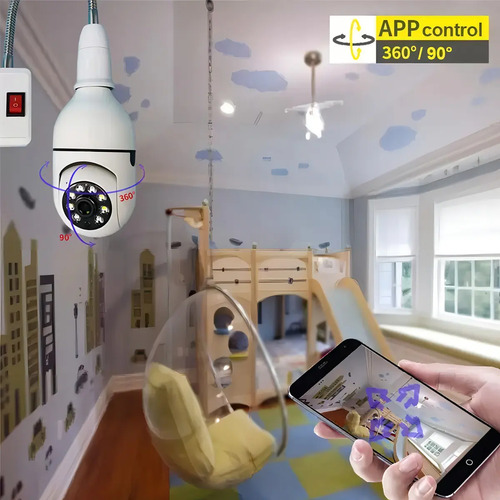 Kit 2 Câmeras Segurança 360º Jortan Wifi IP HD Visão Noturna Lâmpada