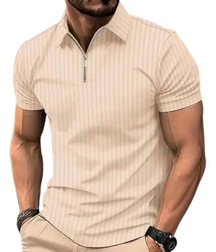 Kit 2 Camiseta Polo Manga Curta Com Ziper Masculina Canelada