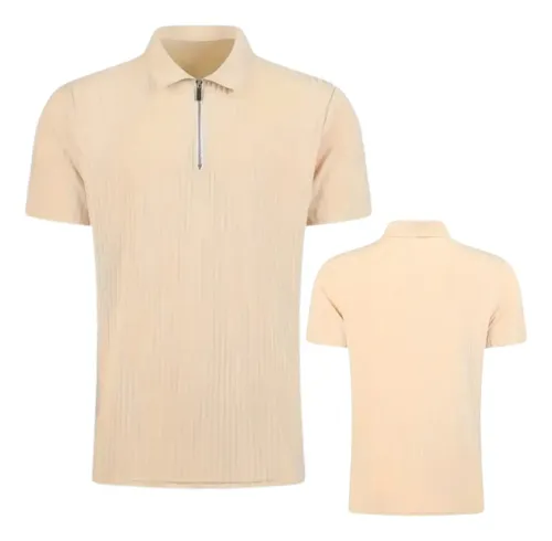 Kit 2 Camiseta Polo Manga Curta Com Ziper Masculina Canelada