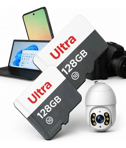 Kit 2 cartao de memoria 128gb camera notebook wifi ultra hd