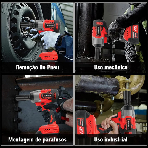 Kit 2 Chave Impacto Bateria Furadeira Parafusadeira Elétrica
