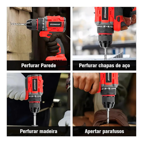 Kit 2 Chave Impacto Bateria Furadeira Parafusadeira Elétrica