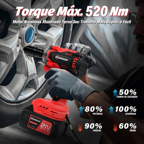 Kit 2 Chave Impacto Bateria Furadeira Parafusadeira Elétrica