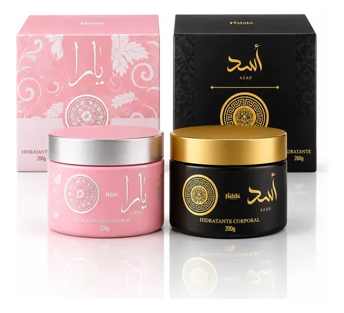 Kit 2 hidratantes corporais arabes 200g fixacao prolongada