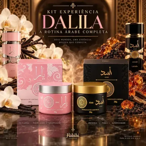 Kit 2 Hidratantes Corporais Árabes 200g Fixação Prolongada