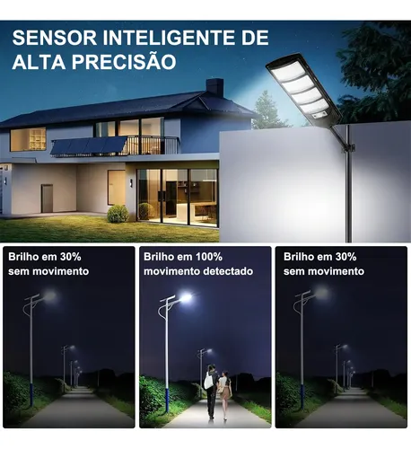 Kit 2 Luminaria Poste Solar 700w Holofote Solar Com Controle