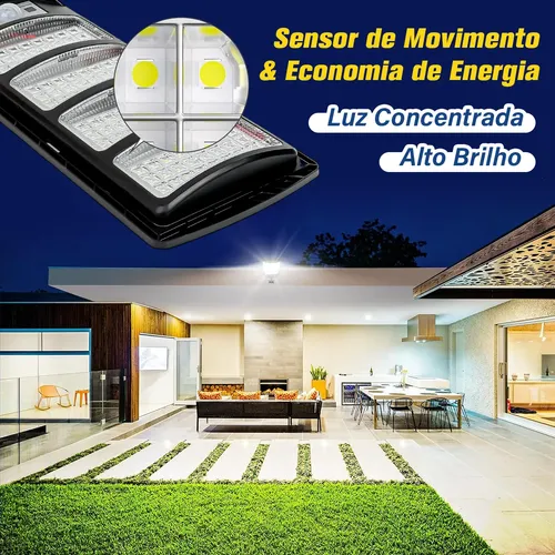 Kit 2 Luminaria Poste Solar 700w Holofote Solar Com Controle