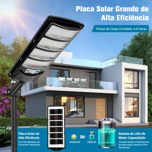 Kit 2 Luminaria Poste Solar 700w Holofote Solar Com Controle