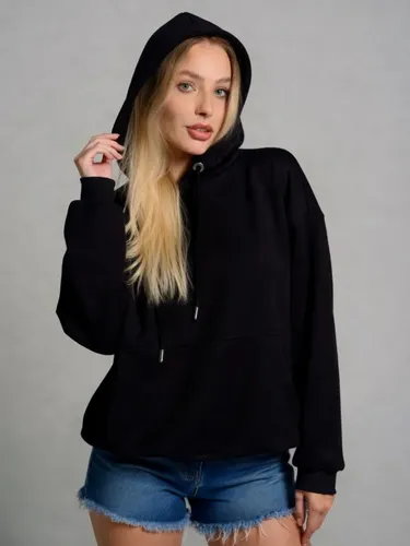 Kit 2 Moletom Liso Algodão Unissex Blusa Canguru Flanelado