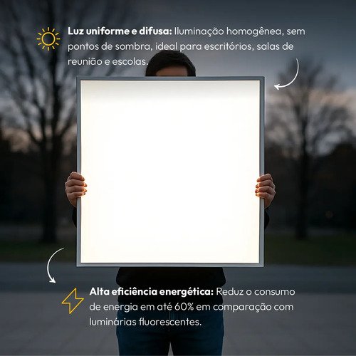 Kit 2 Painel Led Plafon Easy 50w 6500k Embutir Quadrado Bivolt Alut