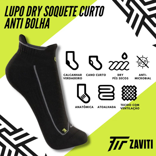 Kit 2 Pares Meia Lupo Dry Soquete Curto Anti Bolhas Corrida