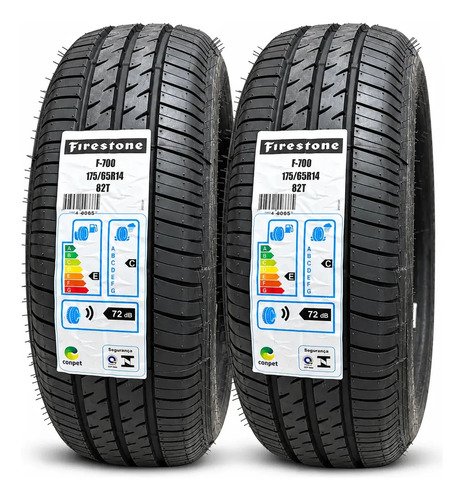 Kit 2 pneus firestone f700 17565r14 82t aro 14