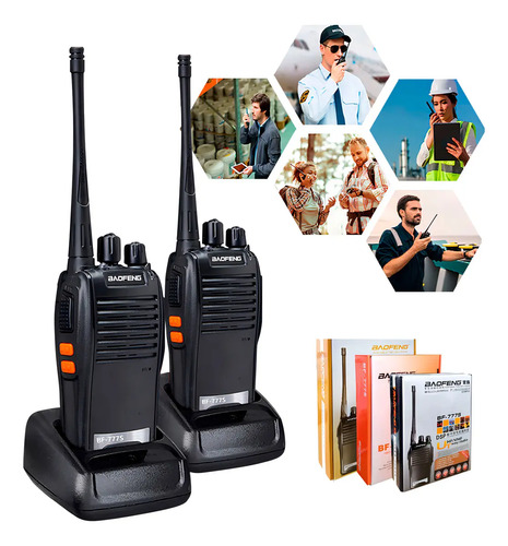 Kit 2 radio walk talk comunicador 16 ch 12km baofeng 777s ht