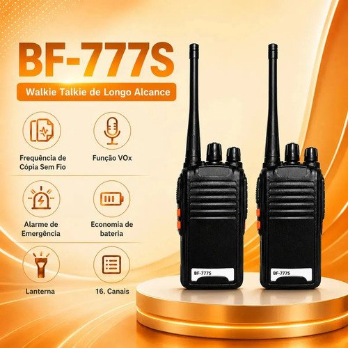 Kit 2 radlos comunicadores bf 777s alta performance wk te pr
