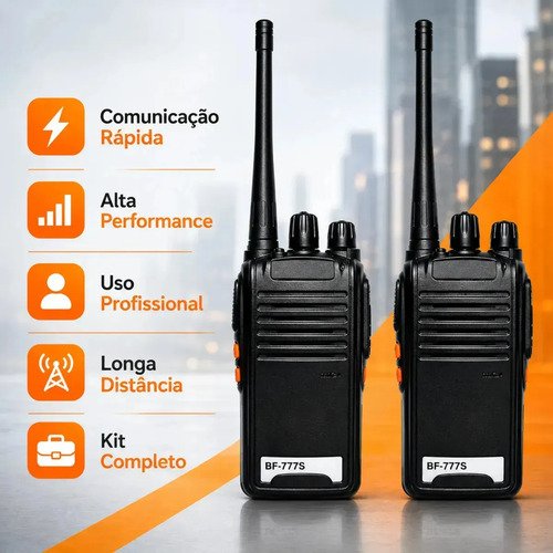 Kit 2 Rádlos Comunicadores Bf-777s Alta Performance Wk Te Profissional Esportivo Sem Fio Alta Segurança Comunicação 400 ~ 470mhz 16ch Ht W Tk