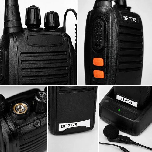 Kit 2 Rádlos Comunicadores Bf-777s Alta Performance Wk Te Profissional Esportivo Sem Fio Alta Segurança Comunicação 400 ~ 470mhz 16ch Ht W Tk