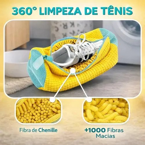 Kit 2 Sacos De Lavagem Tênis Sapatos Multiuso Máquina Lavar Cor