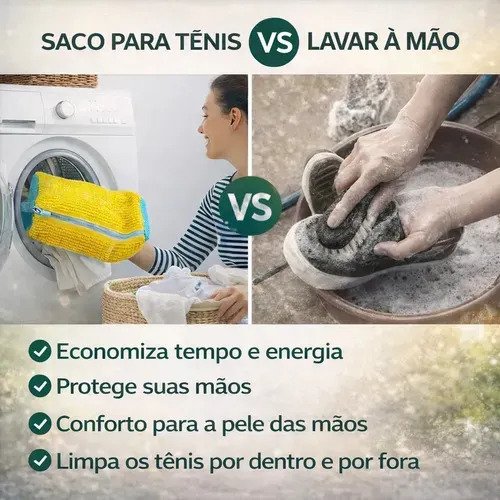 Kit 2 Sacos De Lavagem Tênis Sapatos Multiuso Máquina Lavar Cor