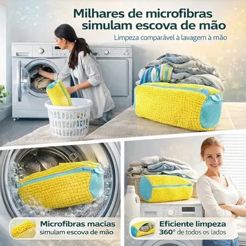 Kit 2 Sacos De Lavagem Tênis Sapatos Multiuso Máquina Lavar Cor